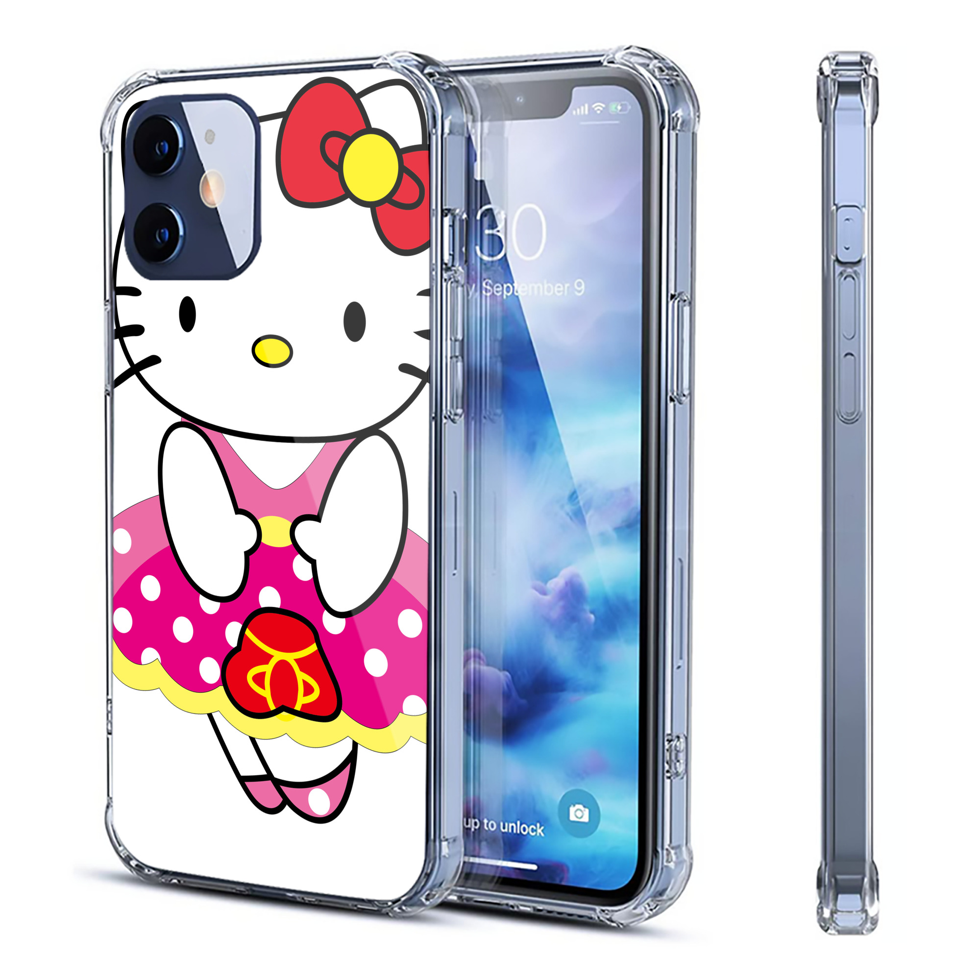 （画像用） Hello Kitty ハローキティ 【iPhone 12シリーズ対応】透明スマホケース（クリアソフトケース）